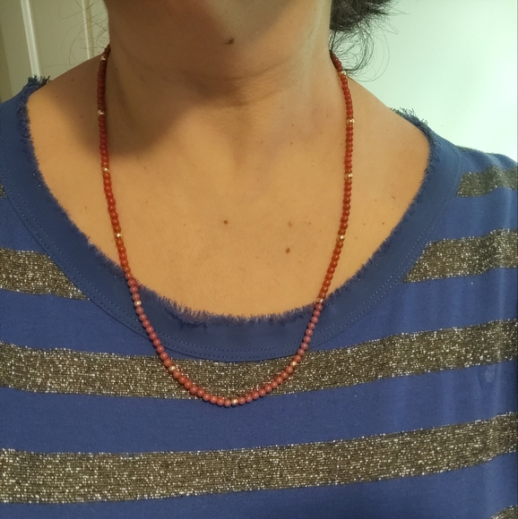 Vintage Genuine Mediterranean Oxblood Red Coral Necklace 10k gold clasp - Picture 8 of 16